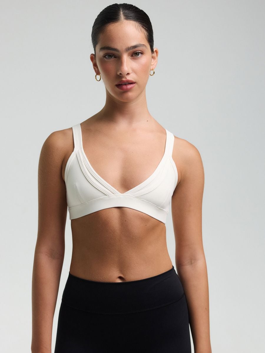 Ilios Triangle Sports Bra — White
