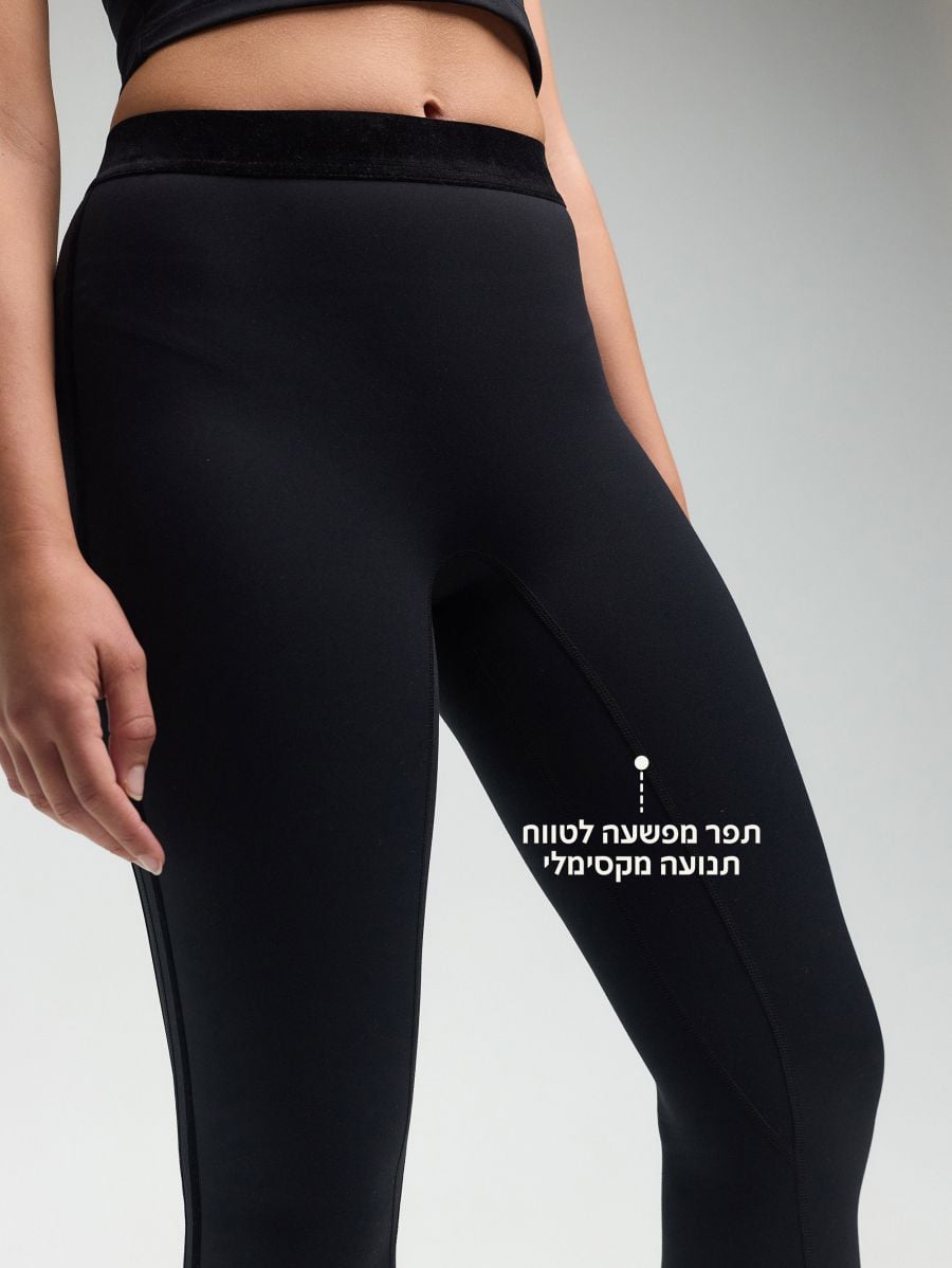 Ilios Velvet-Trim Leggings — 25-inch