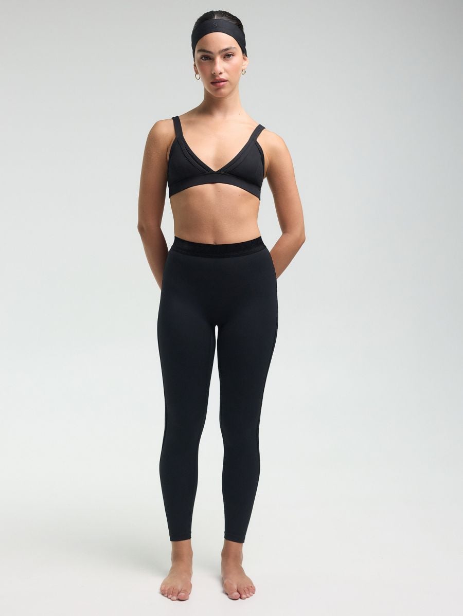 Ilios Velvet-Trim Leggings — 25-inch
