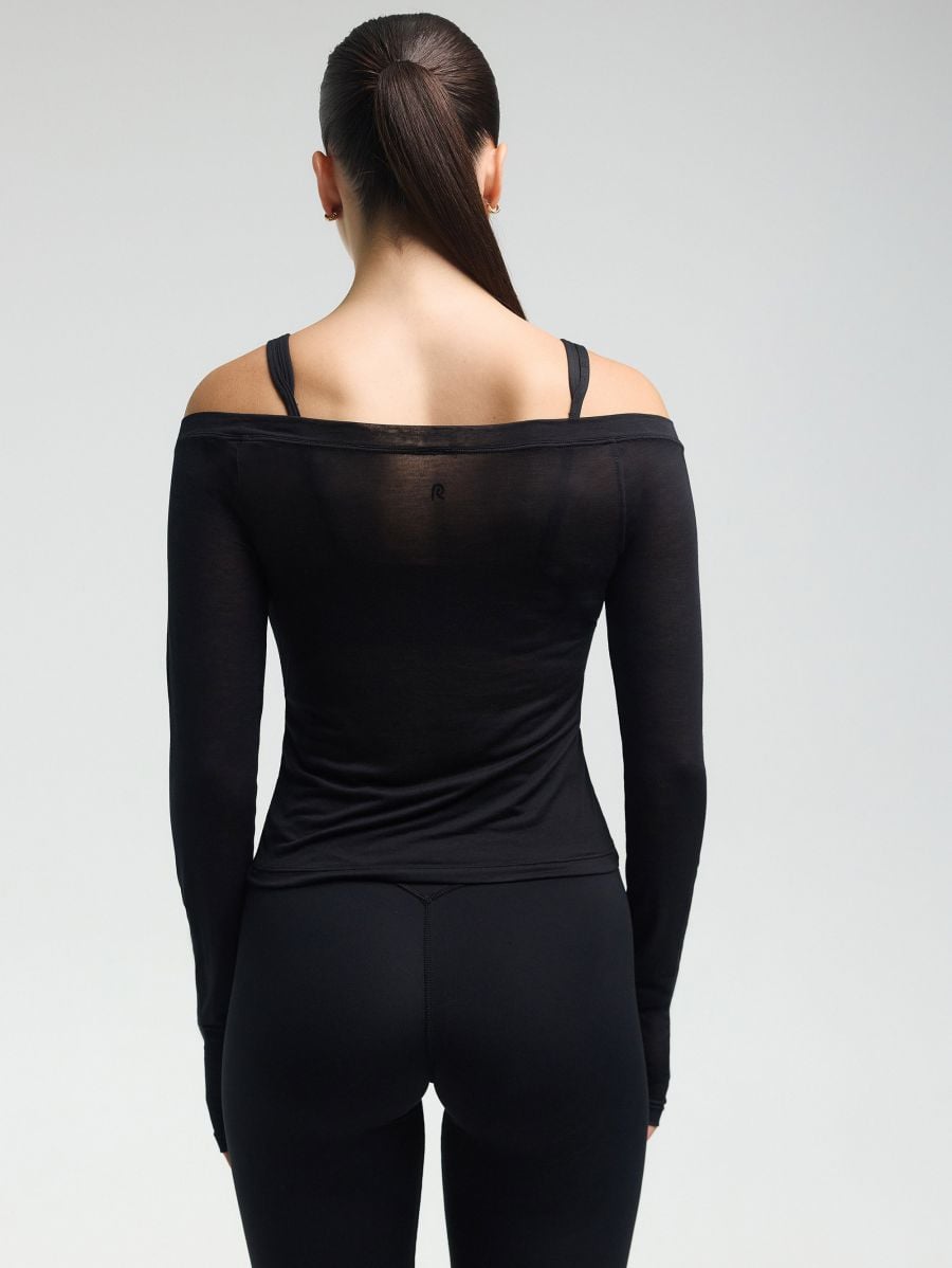 Modal Boatneck Top — Black