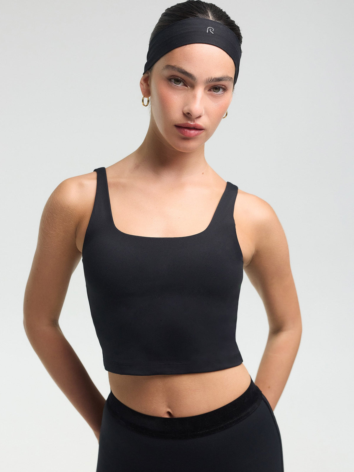 Ilios Tank with Built-In Bra — Black