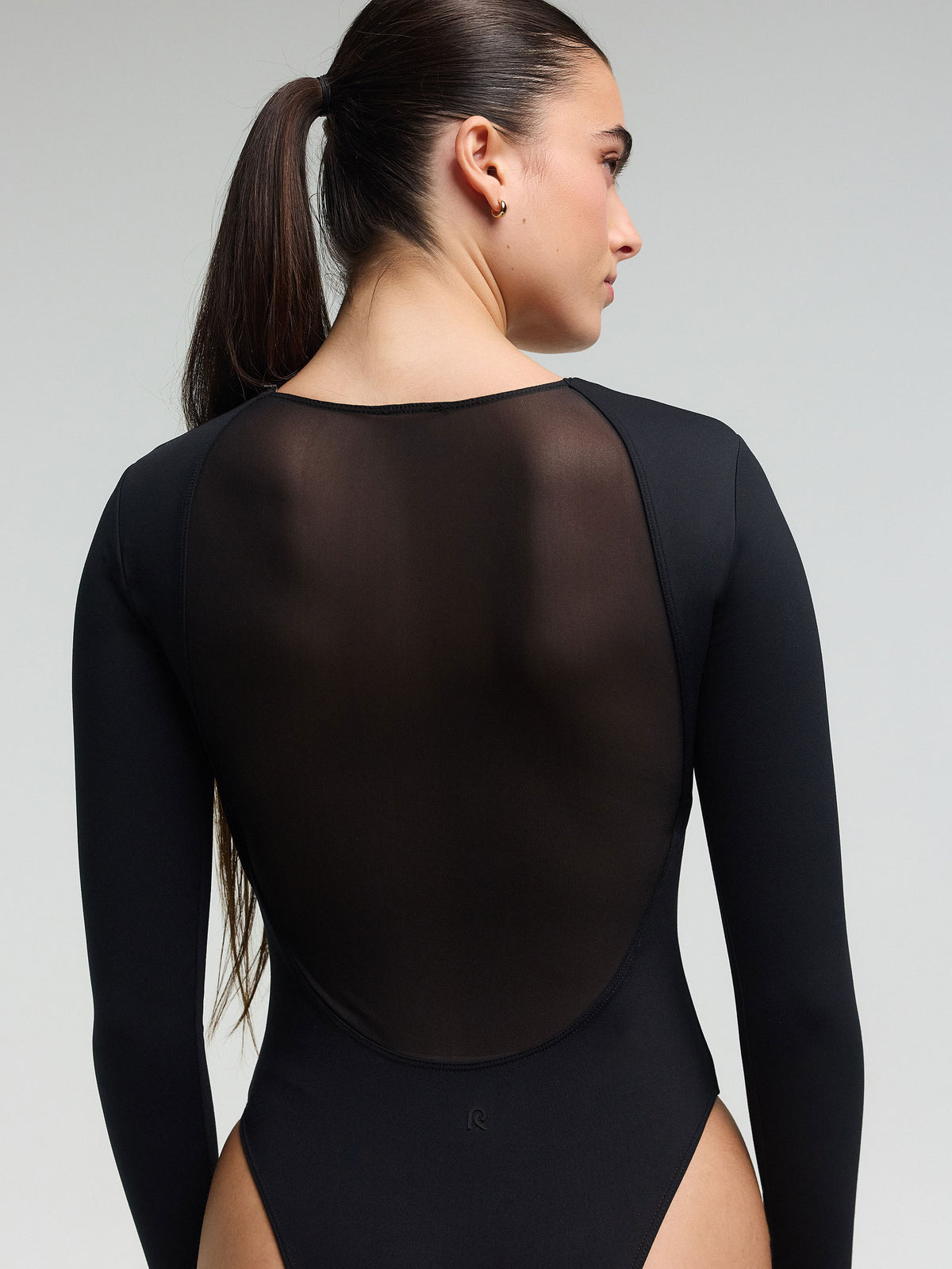 Ilios Mesh-Back Bodysuit — Black