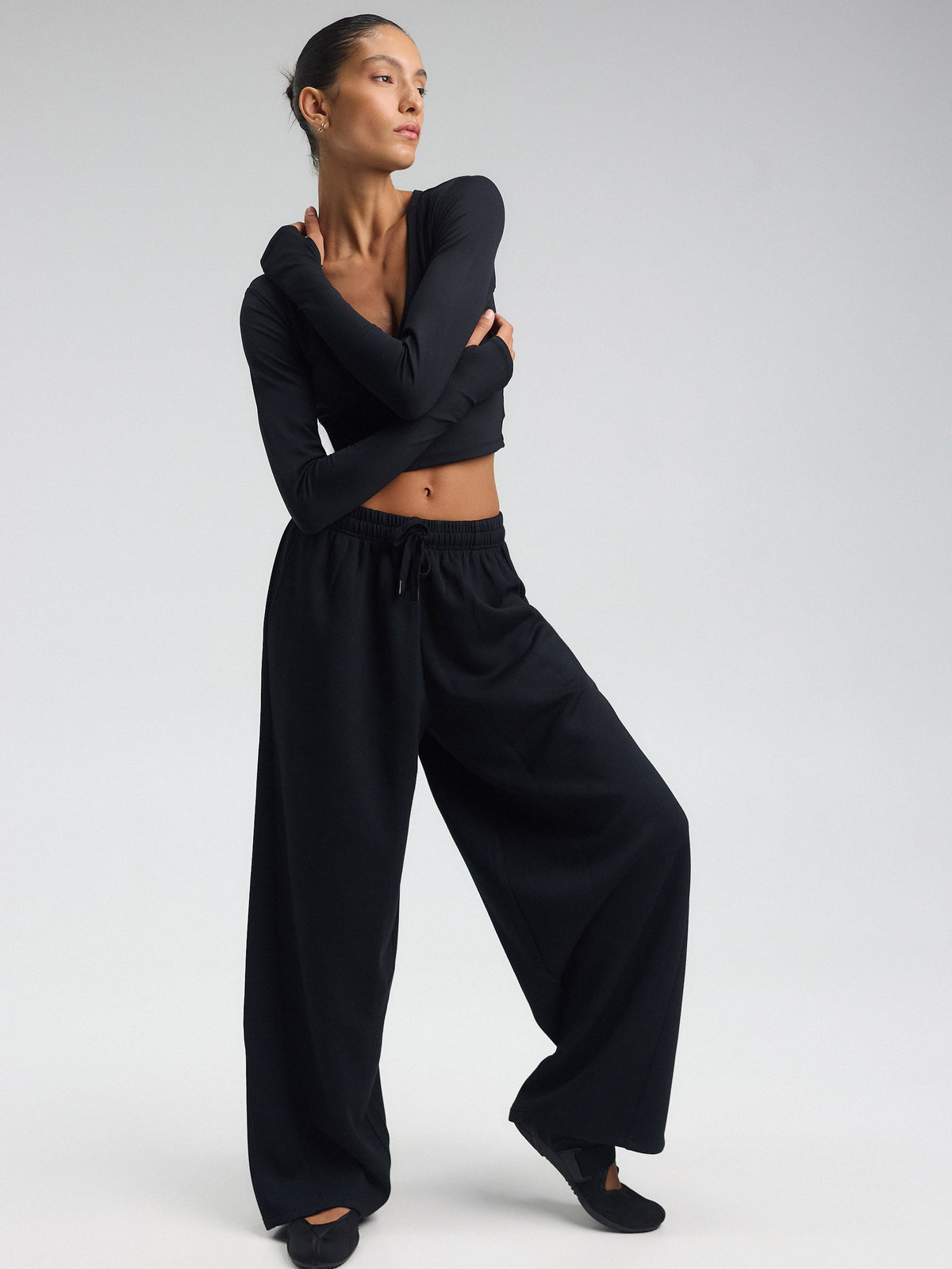 Oversized Modal Sweatpants — Black