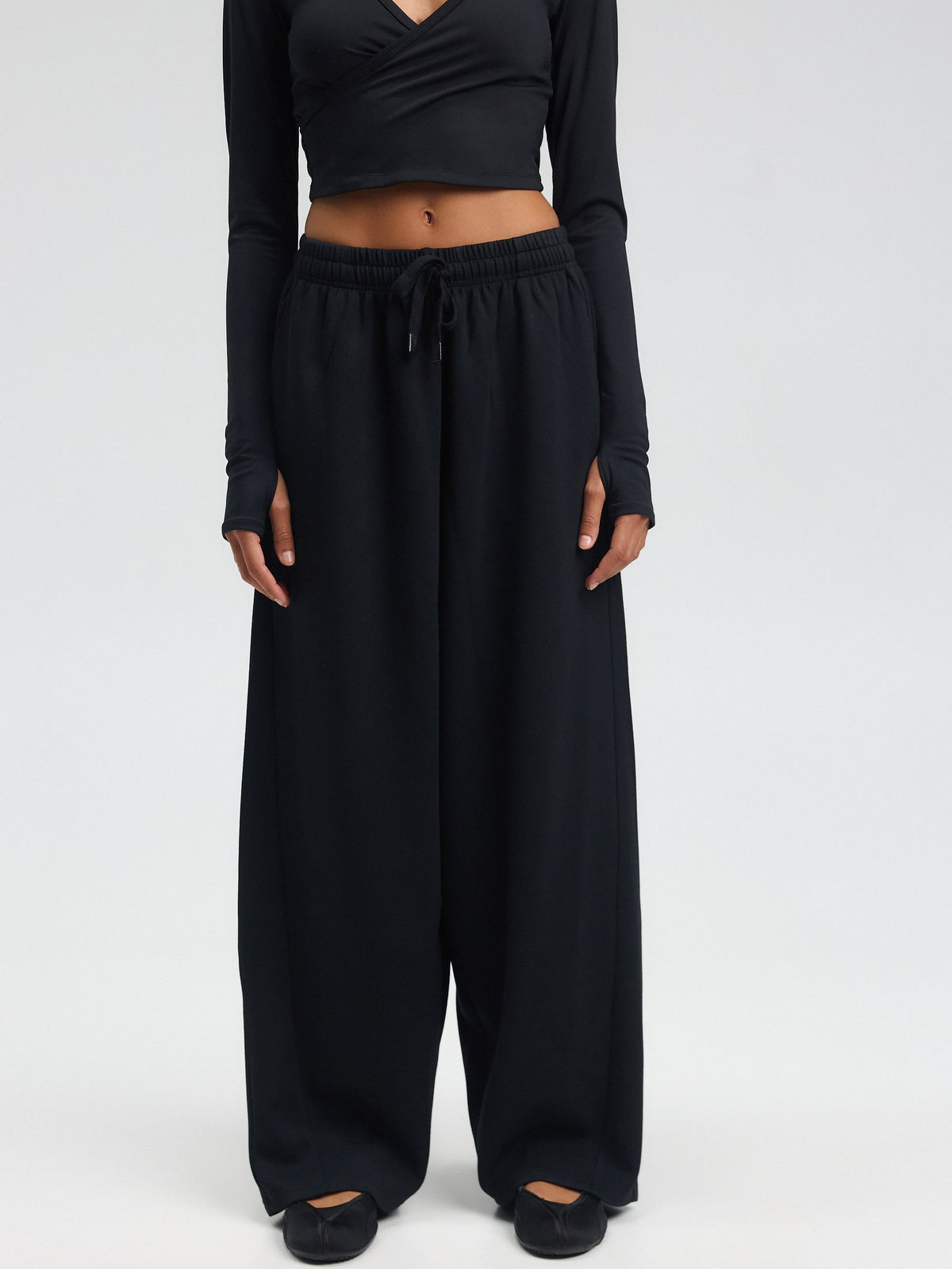 Oversized Modal Sweatpants — Black