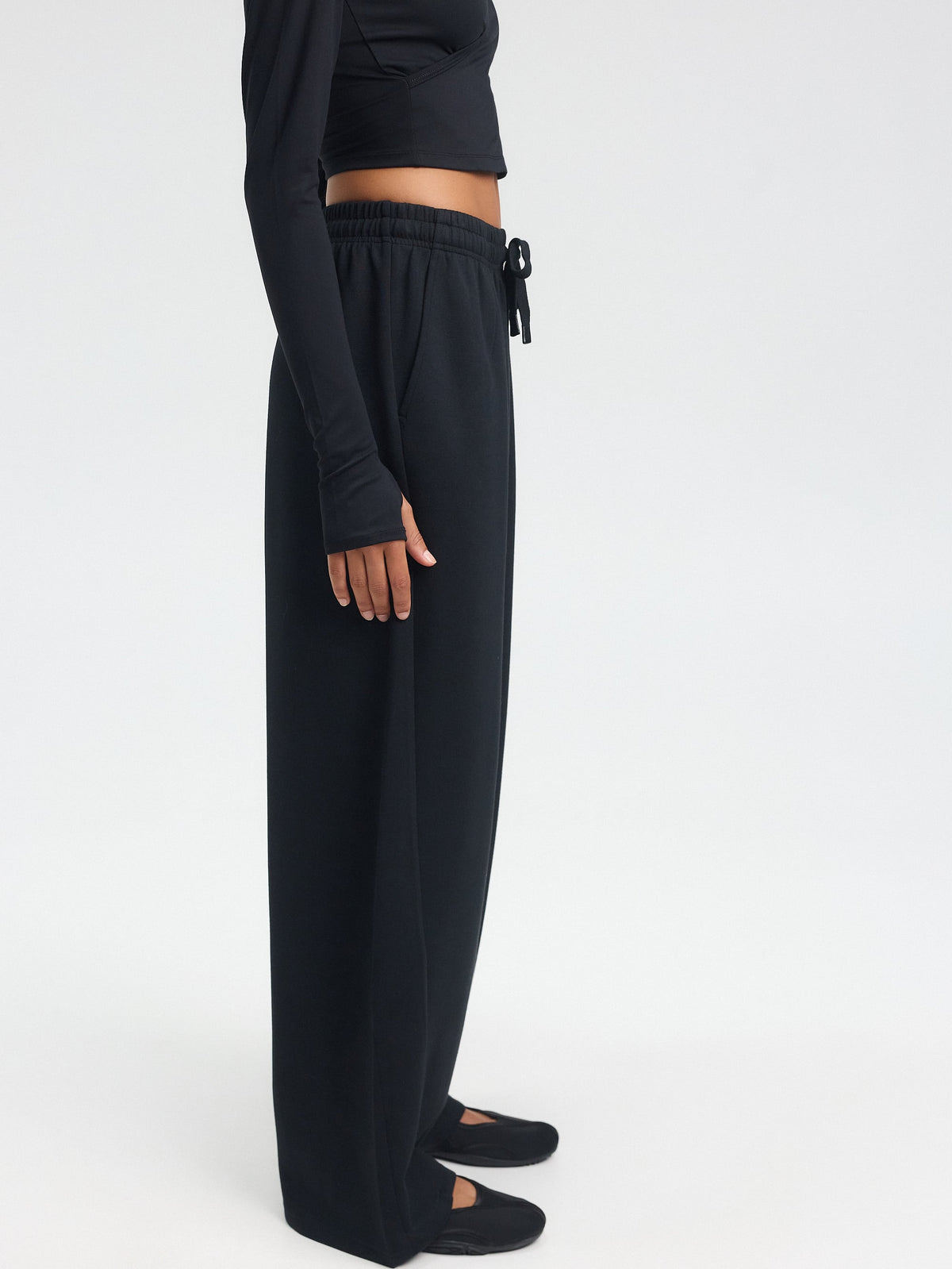 Oversized Modal Sweatpants — Black