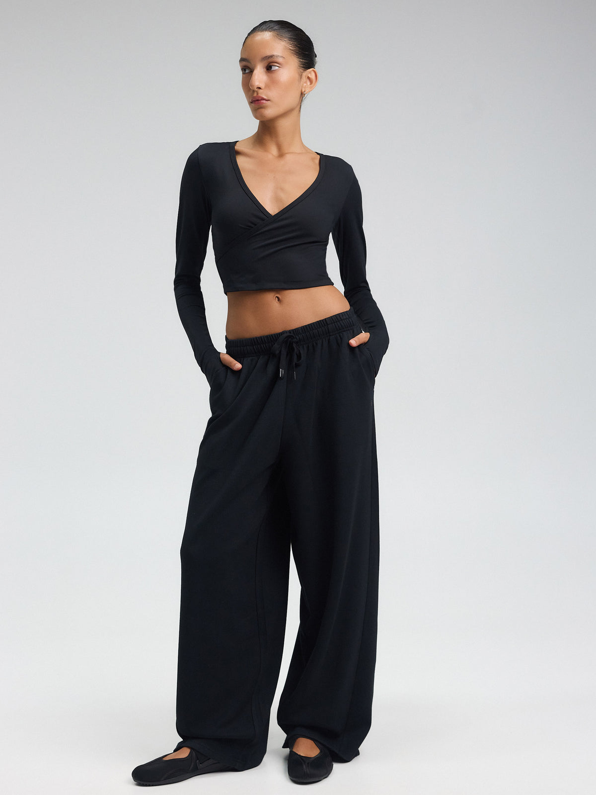 Oversized Modal Sweatpants — Black