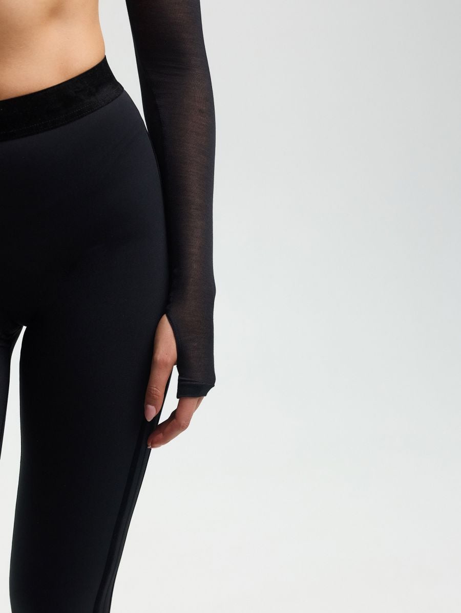 Modal Wrap Crop Top — Black
