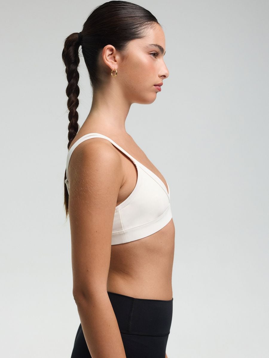 Ilios Triangle Sports Bra — White