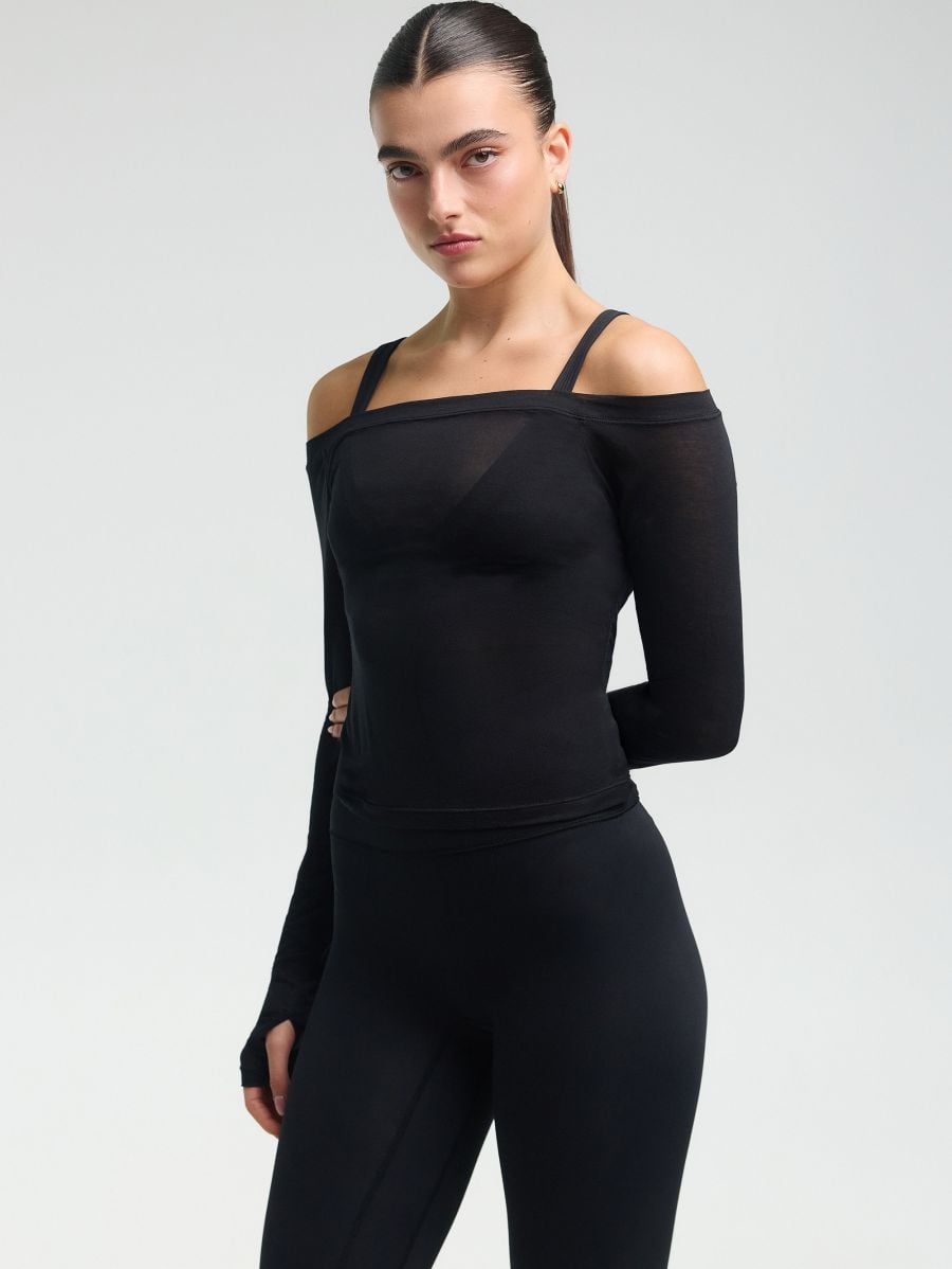 Modal Boatneck Top — Black